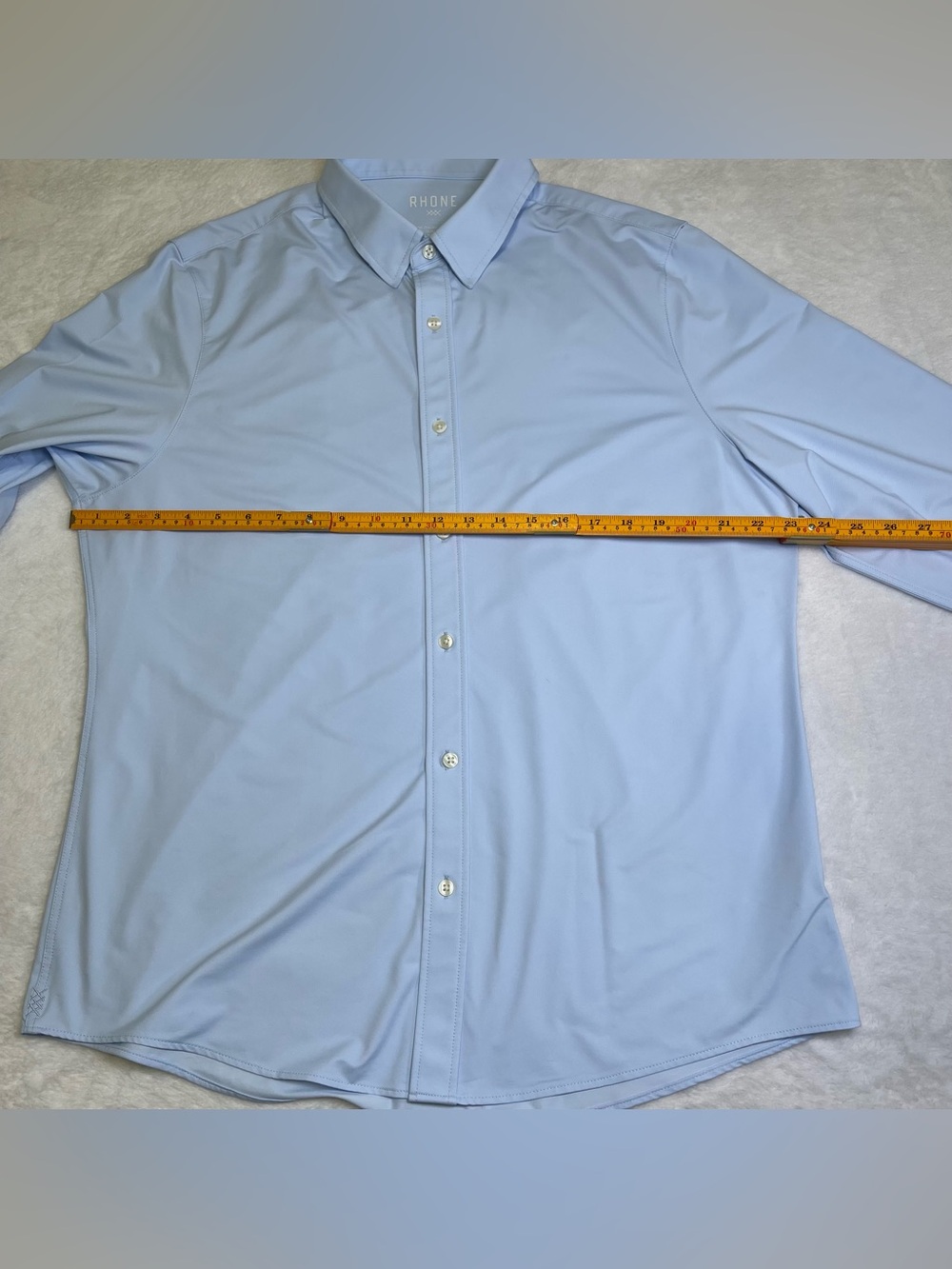 Rhone Commuter Shirt XL Slim Fit Light Blue Fine Italian Fabric Button Up - Picture 9 of 10